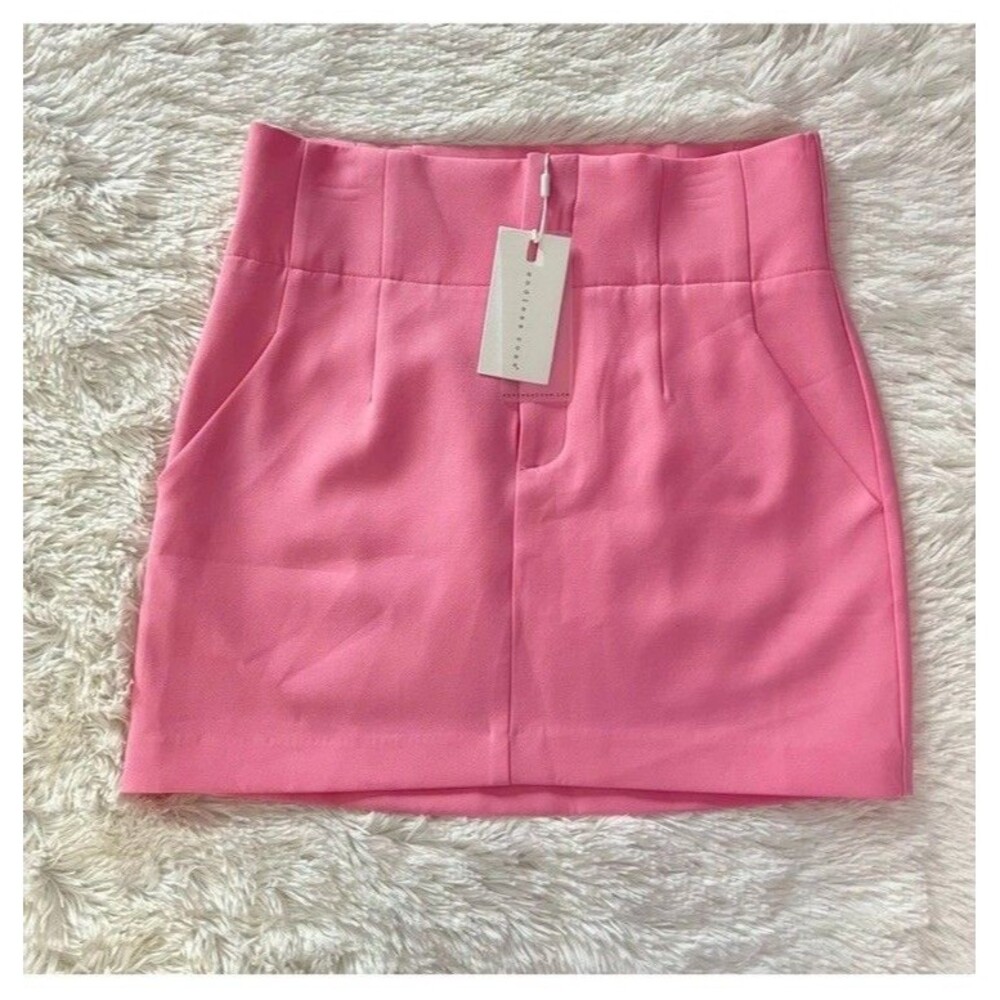 Endless Rose High Waisted Mini Skirt Pink NWT Womens Large Tailored Fitted New⁠